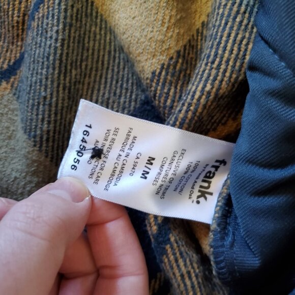 Frank & Oak Mustard Plaid Flannel Cottage Outdoor Grunge Shacket M - Picture 7 of 9